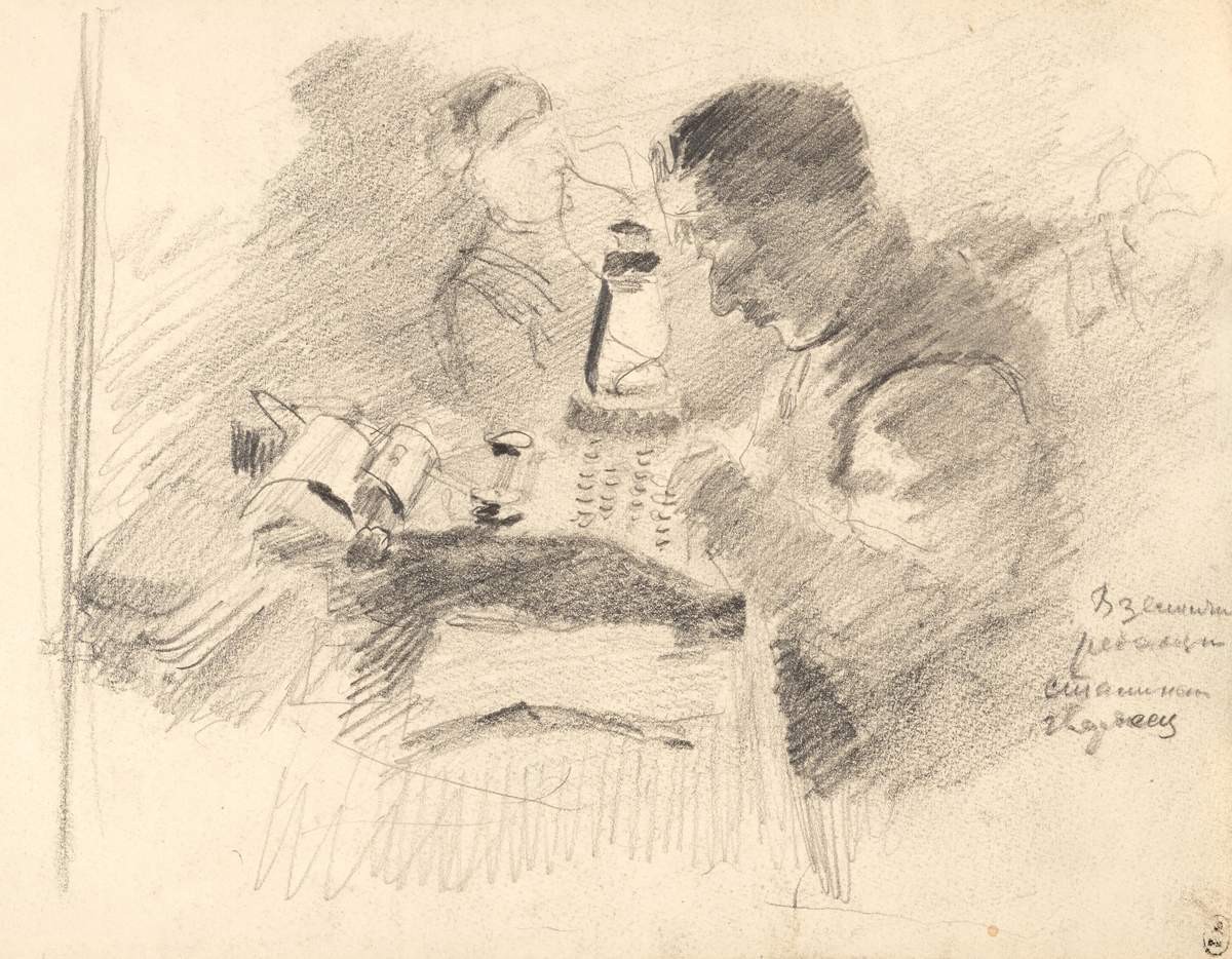В землянке редакции, Kobelev Vasily Alekseevich, 1942