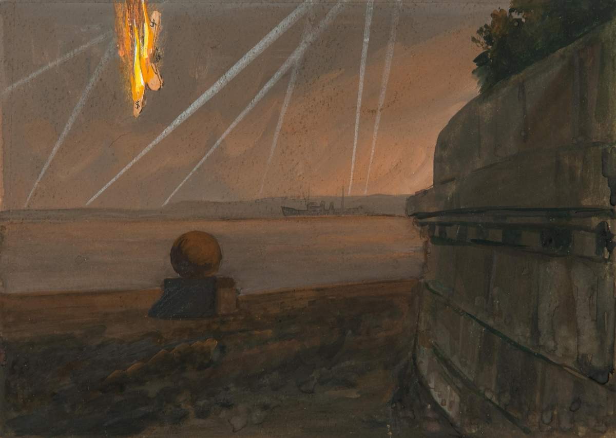 Гибель вражеского самолета, Mikhail Platunov, 1942