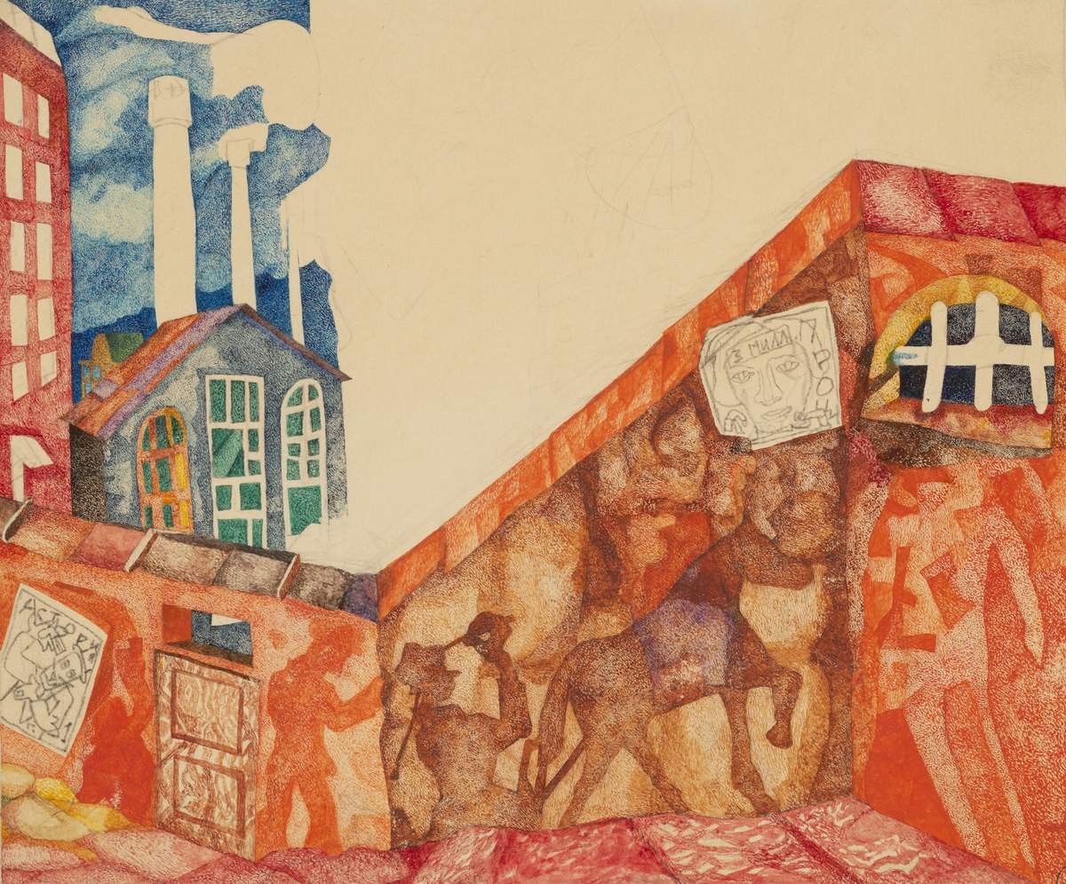 Эскиз росписи, Boris Isaakovich Gurvich, first half of the 1920s