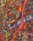 Композиция с красной рекой