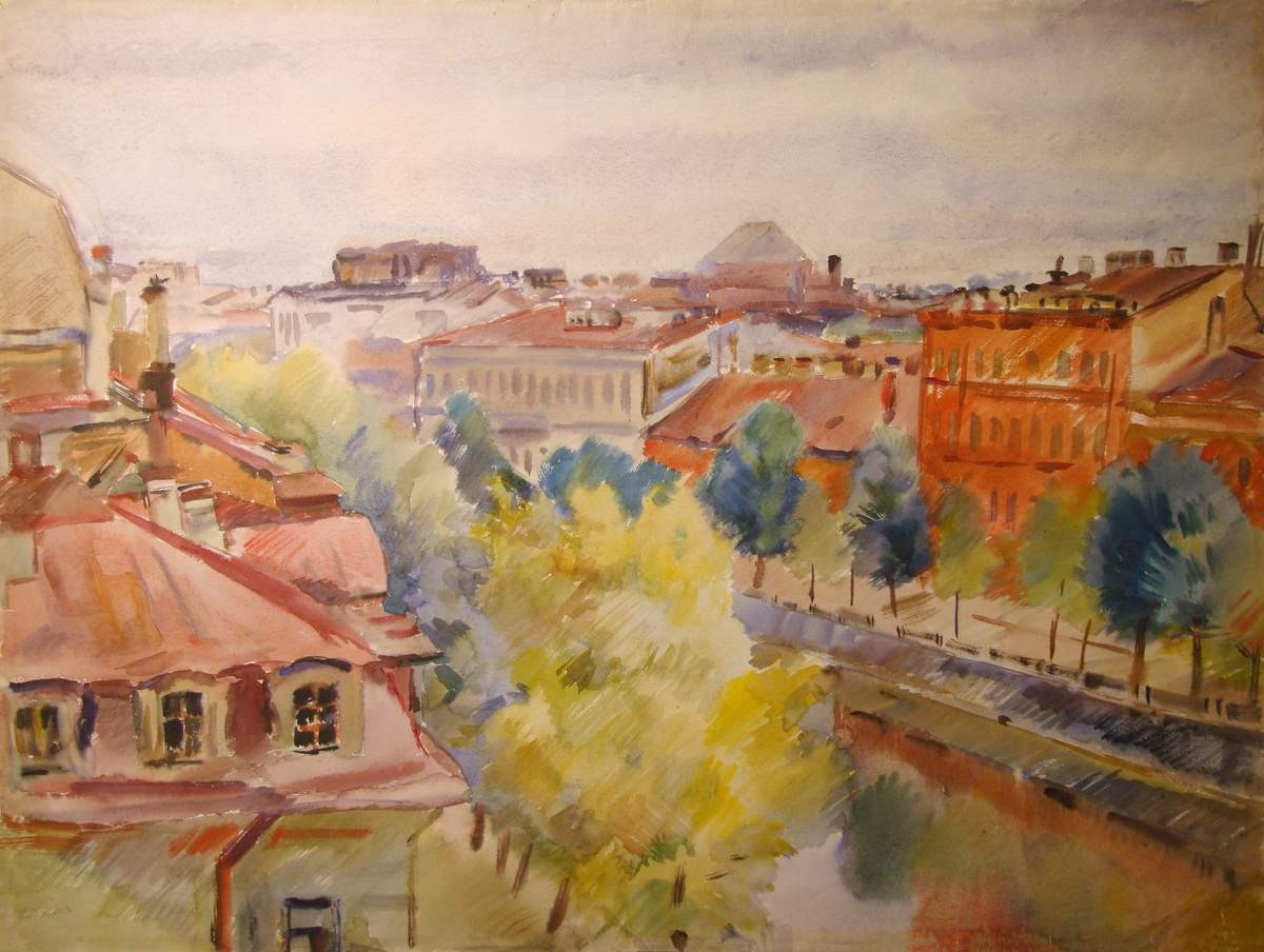 Мойка. Крыши, Nikolay Tyrsa, 1932
