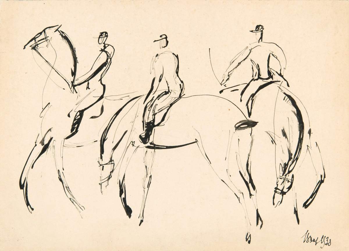 Три жокея, Valentin Mikhaylovich Yustitskiy, 1938