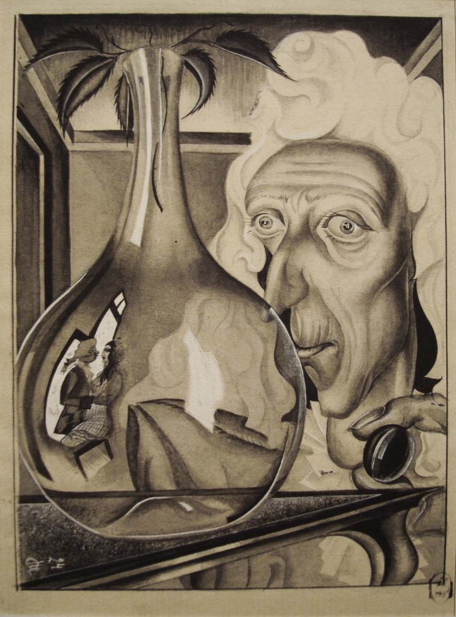 Иллюстрация к книге Анри де Ренье «Дважды любимая», Nikolay Akimov, 1924