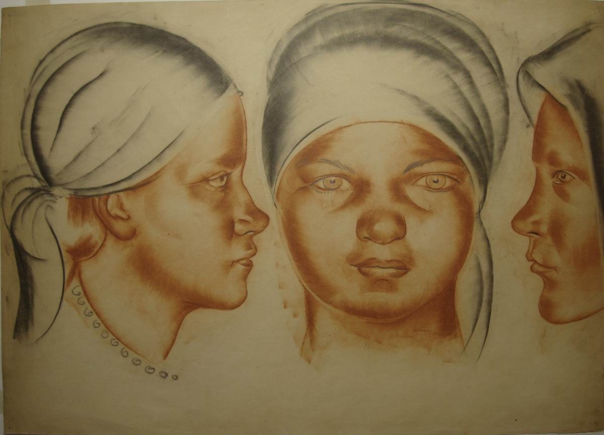 Три девушки, Nikolay Akimov, 1923