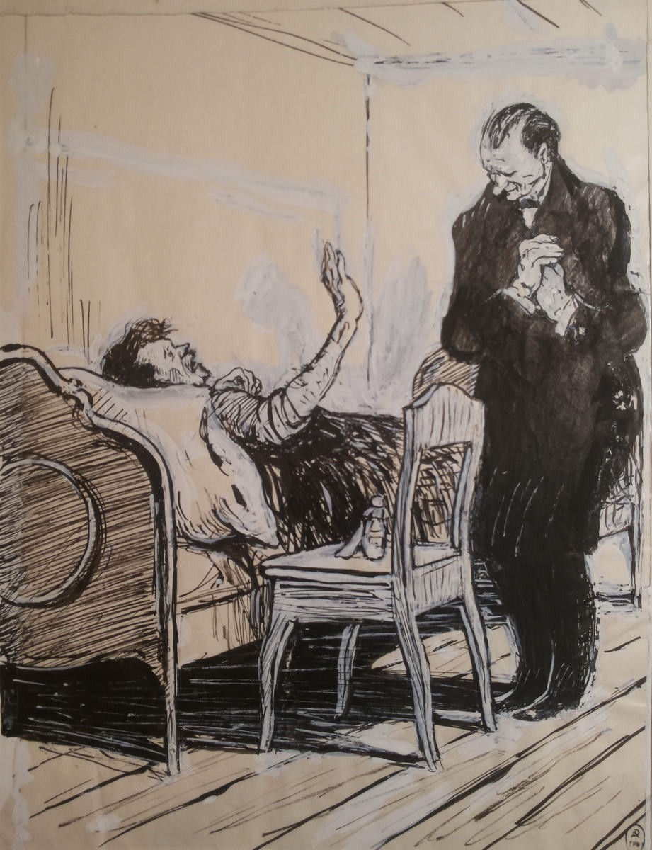 Иллюстрация к книге М. Е. Салтыкова-Щедрина «Господа Головлевы», Nikolaĭ Evgenʹevich Muratov, 1959, 1978