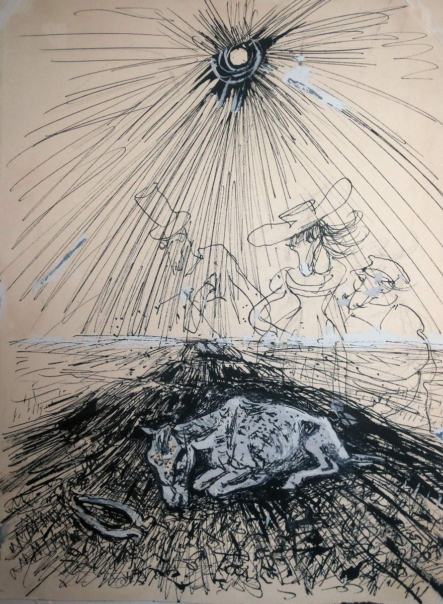 «Коняга». Иллюстрация к сказке М.Е. Салтыкова-Щедрина, Nikolaĭ Evgenʹevich Muratov, 1984