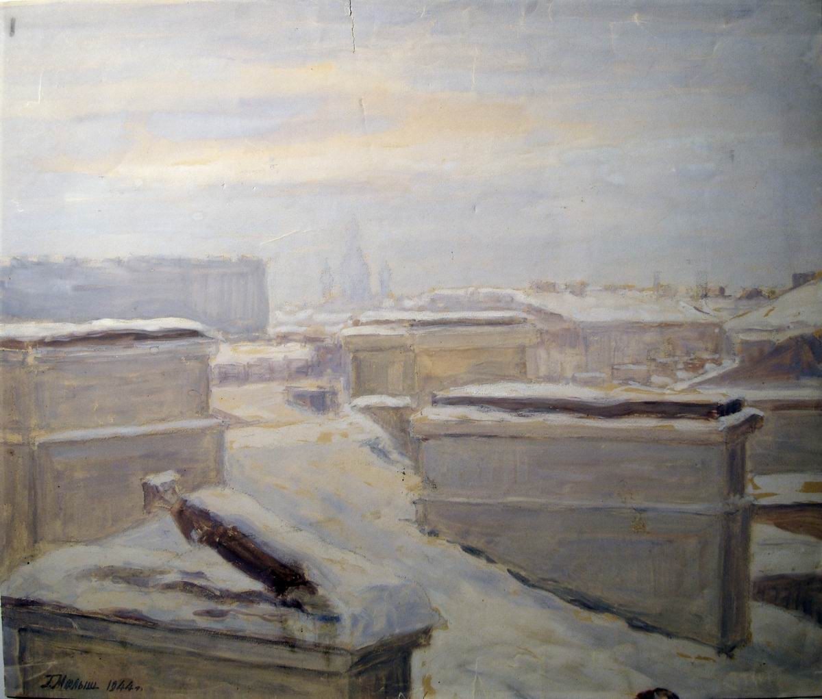 Зимний пейзаж. Ленинград, Gavriil Malish, 1944