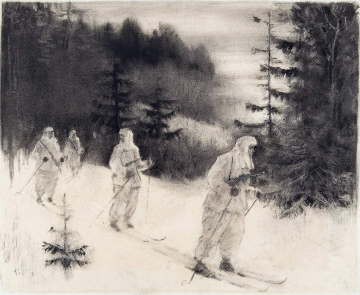 Партизаны-лыжники, Eugene Belukha, 1942