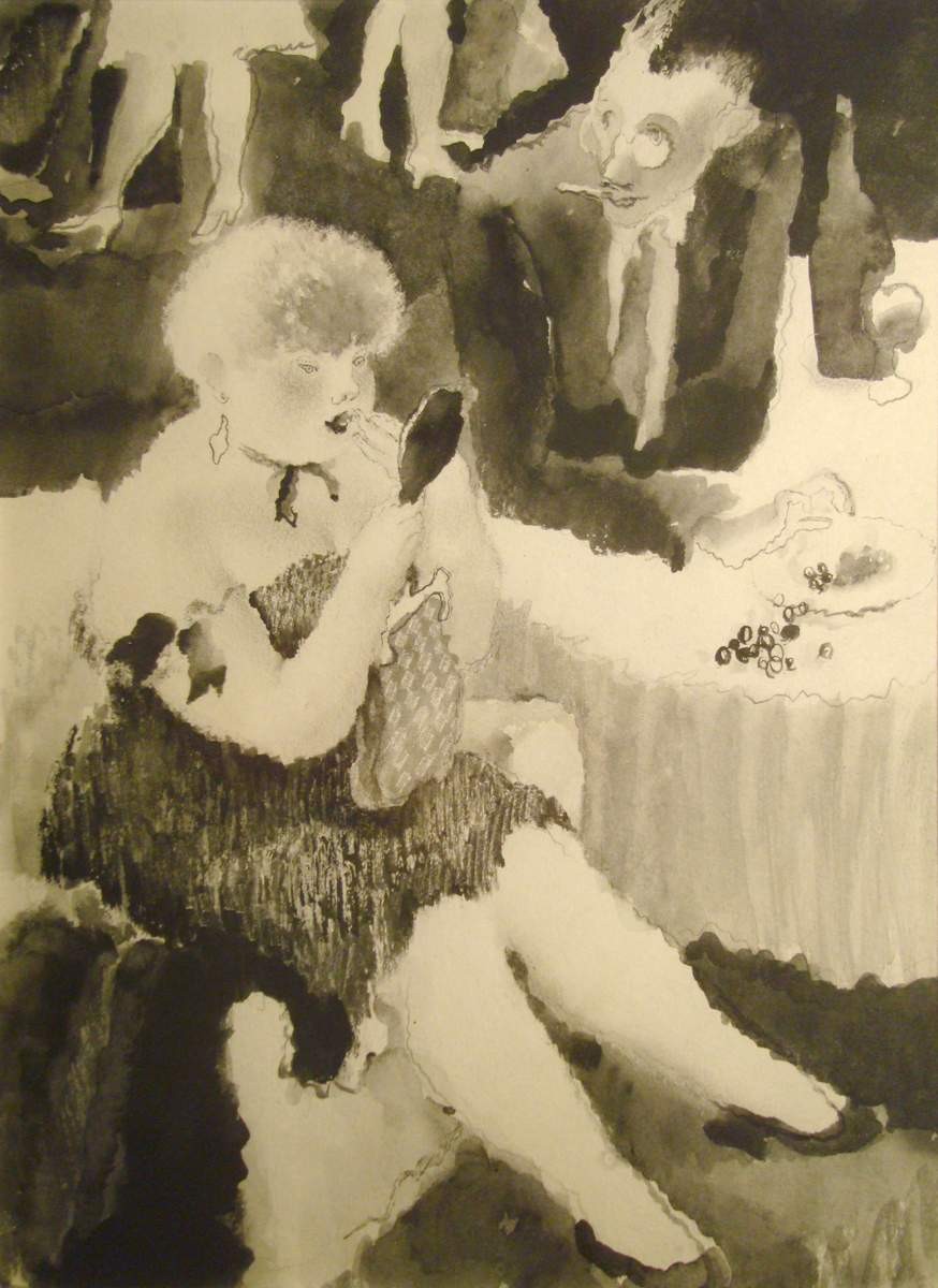 Подкрашивает губы, Vladimir Lebedev, 1927
