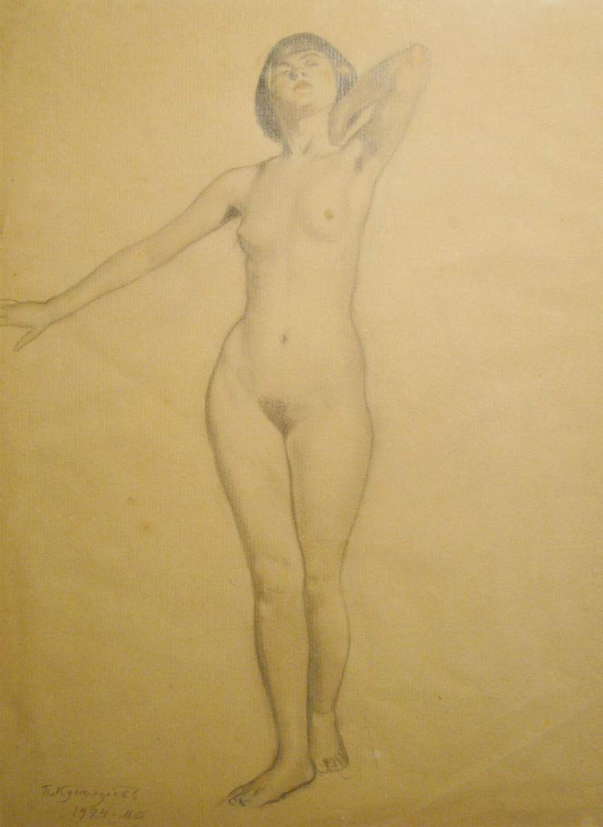 Натурщица, Boris Kustodiev, 1924