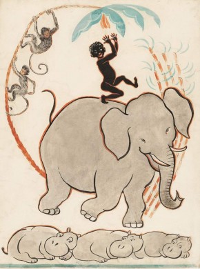 Black Boy Dancing on an Elephant
