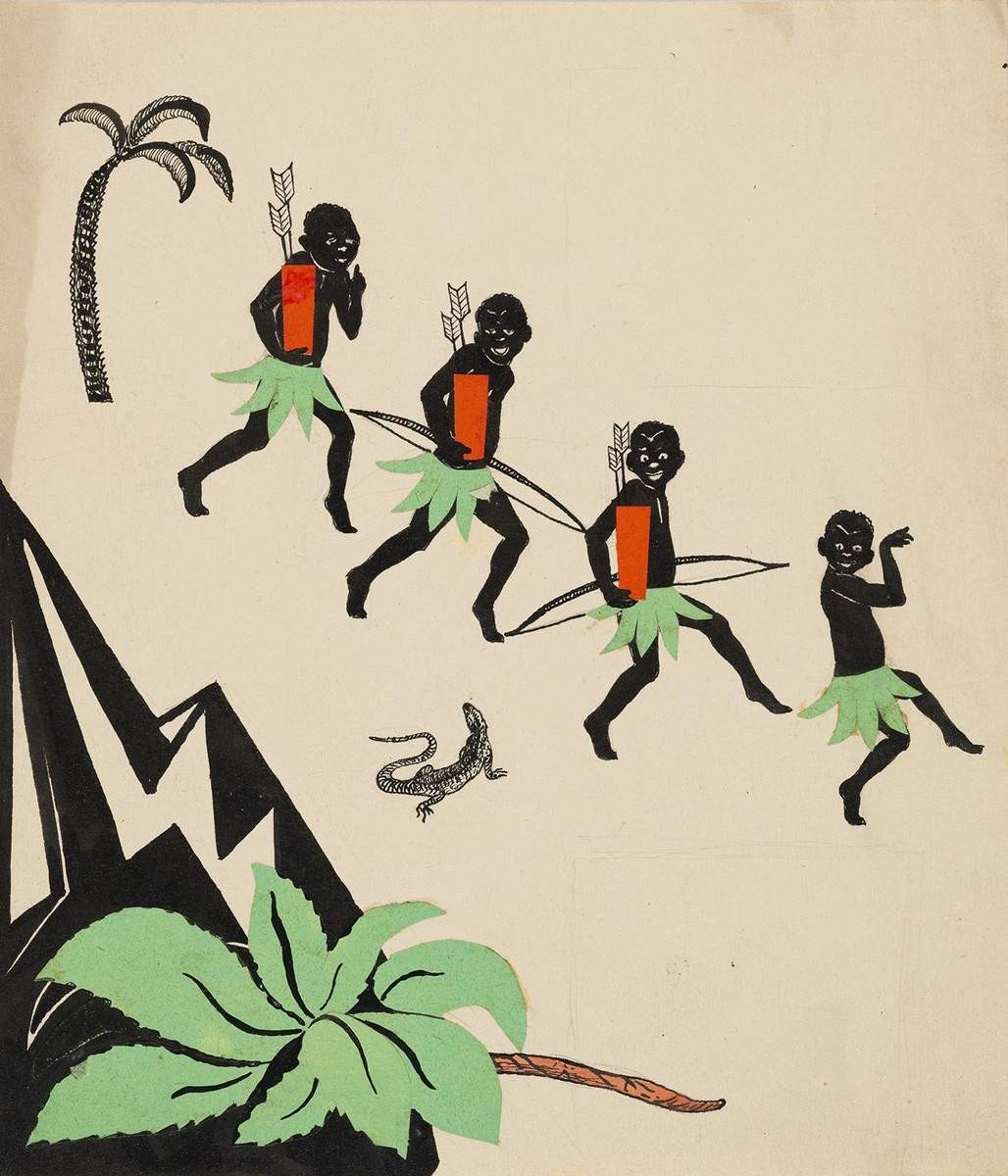 Эскиз иллюстрации к книге «Негры», Vera Vassilyevna Isayeva, 1920s–1930s