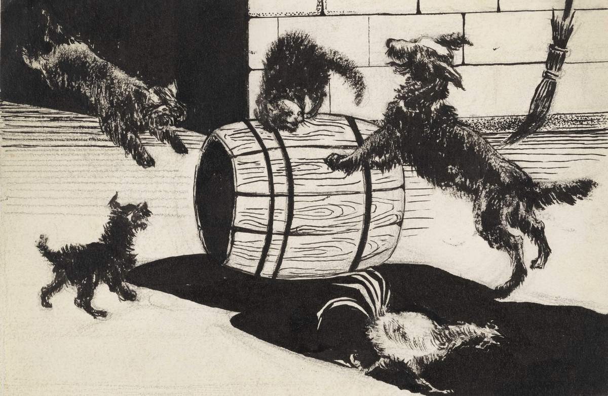 Кот и собаки, Исаева Вера Васильевна, 1926