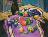 Натюрморт. Фрукты на розовой драпировке