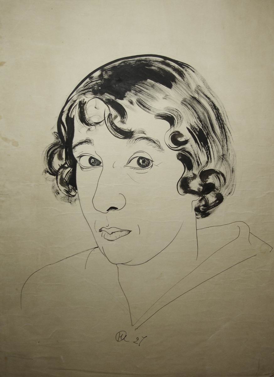 Портрет писательницы Е. Г. Полонской, Nikolay Akimov, 1923