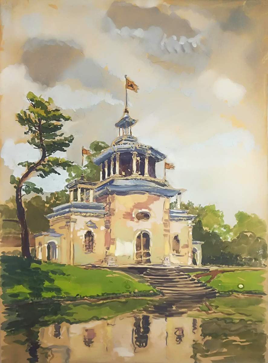 Город Пушкин. Скрипучая (Китайская) беседка, Platonov G. D., 1954