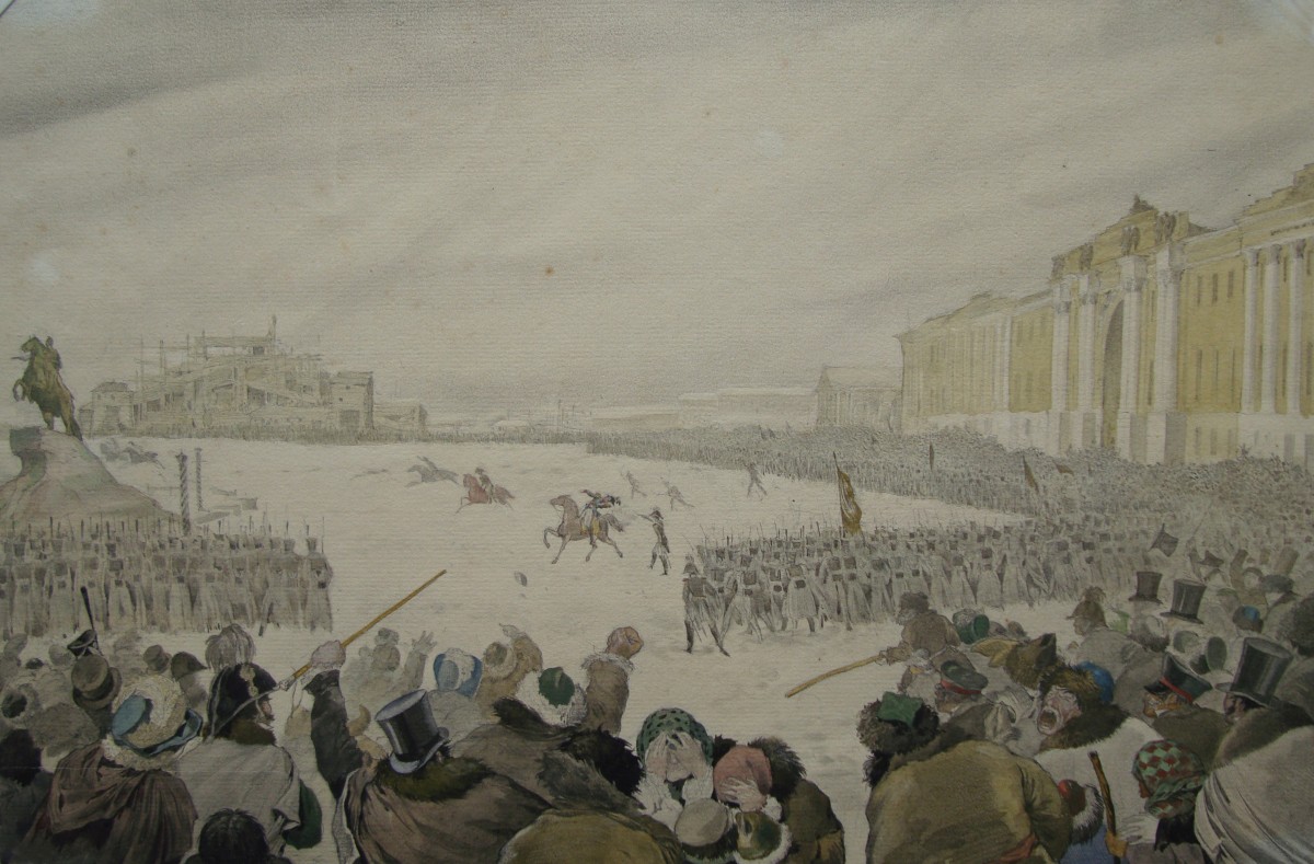 Восстание декабристов на Сенатской площади, Sergey Chekhonin, 1925