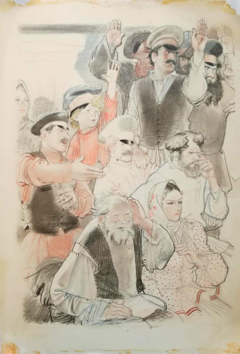 Иллюстрация к книге М. А. Шолохова «Федотка и другие», Anatoliy Grigoryevich Slepkov, 1987