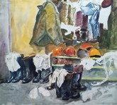 Натюрморт с сапогами и касками. Бригада отдыхает