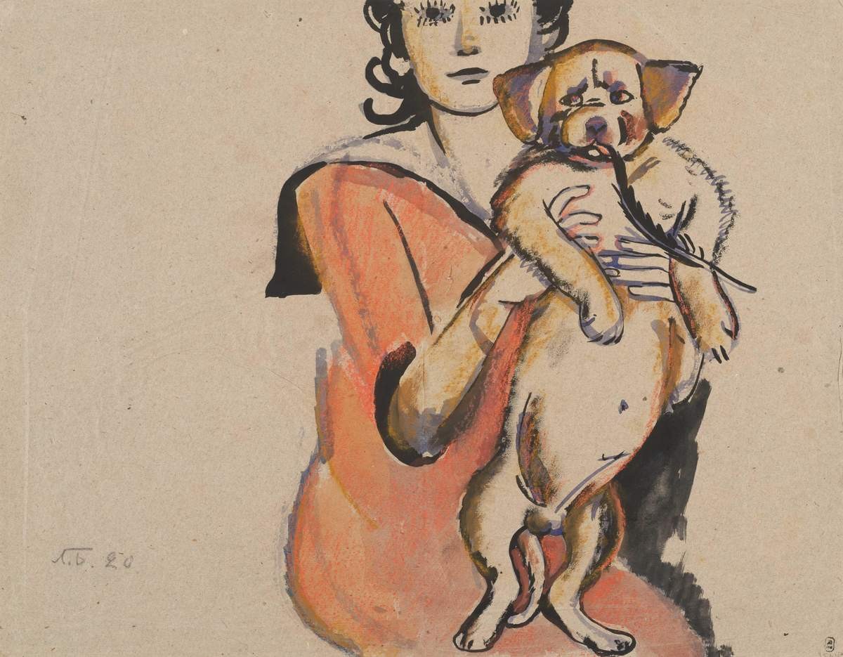 Женщина с собакой, Lev Bruni, 1920