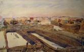 Ленинград. Вид с Сампсониевского моста. Барки