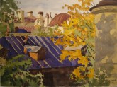 Ленинград. Мокрая крыша. Осенний вид из окна