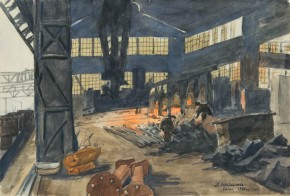 «Красный Путиловец» (Путиловский завод) в Ленинграде. Мартеновский цех
