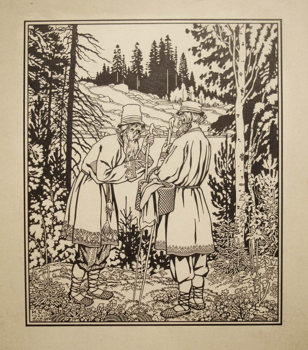 Иллюстрация русской сказке «Два старца», Ivan Bilibin, 1923