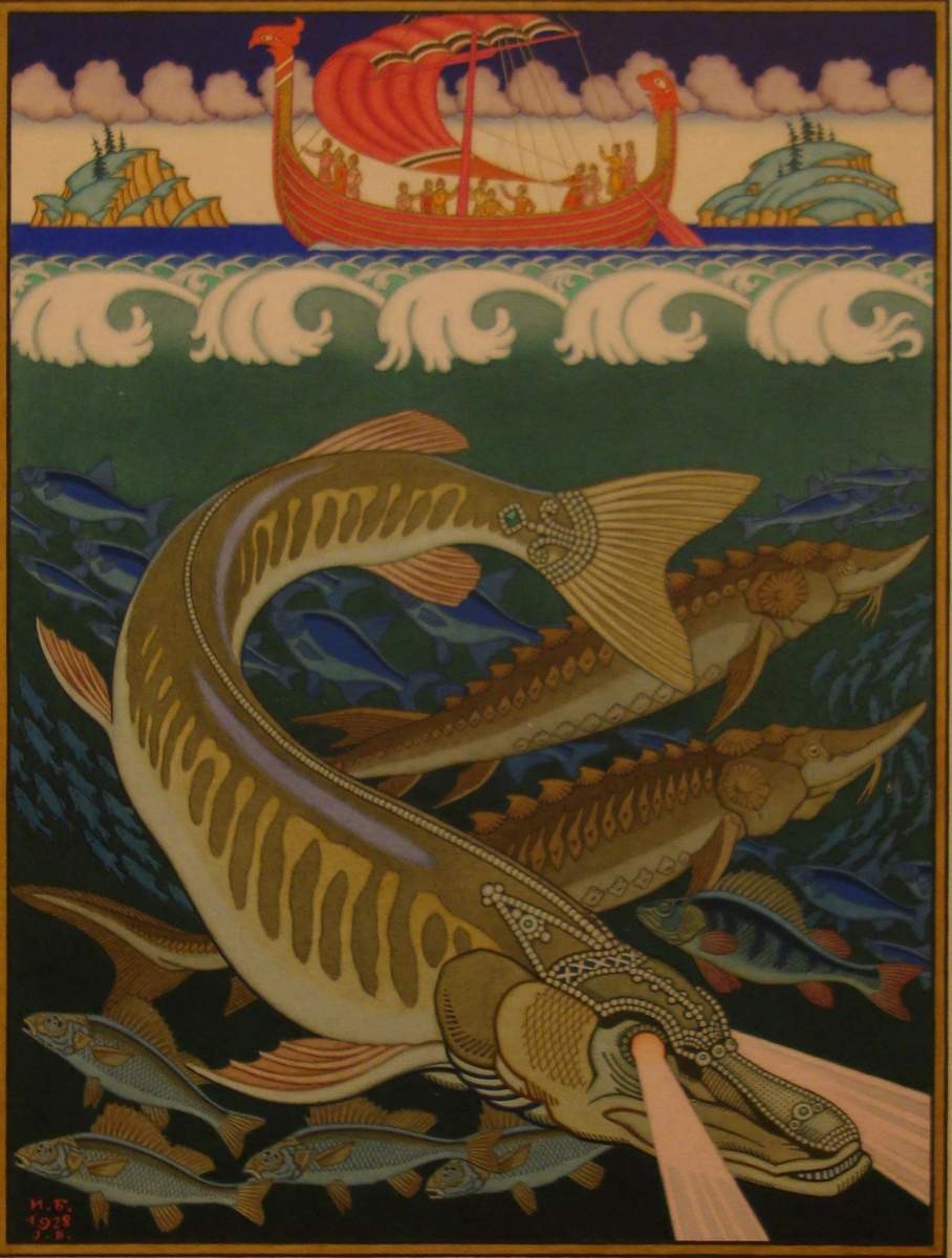 Иллюстрация к былине "Вольга", Ivan Bilibin, 1928