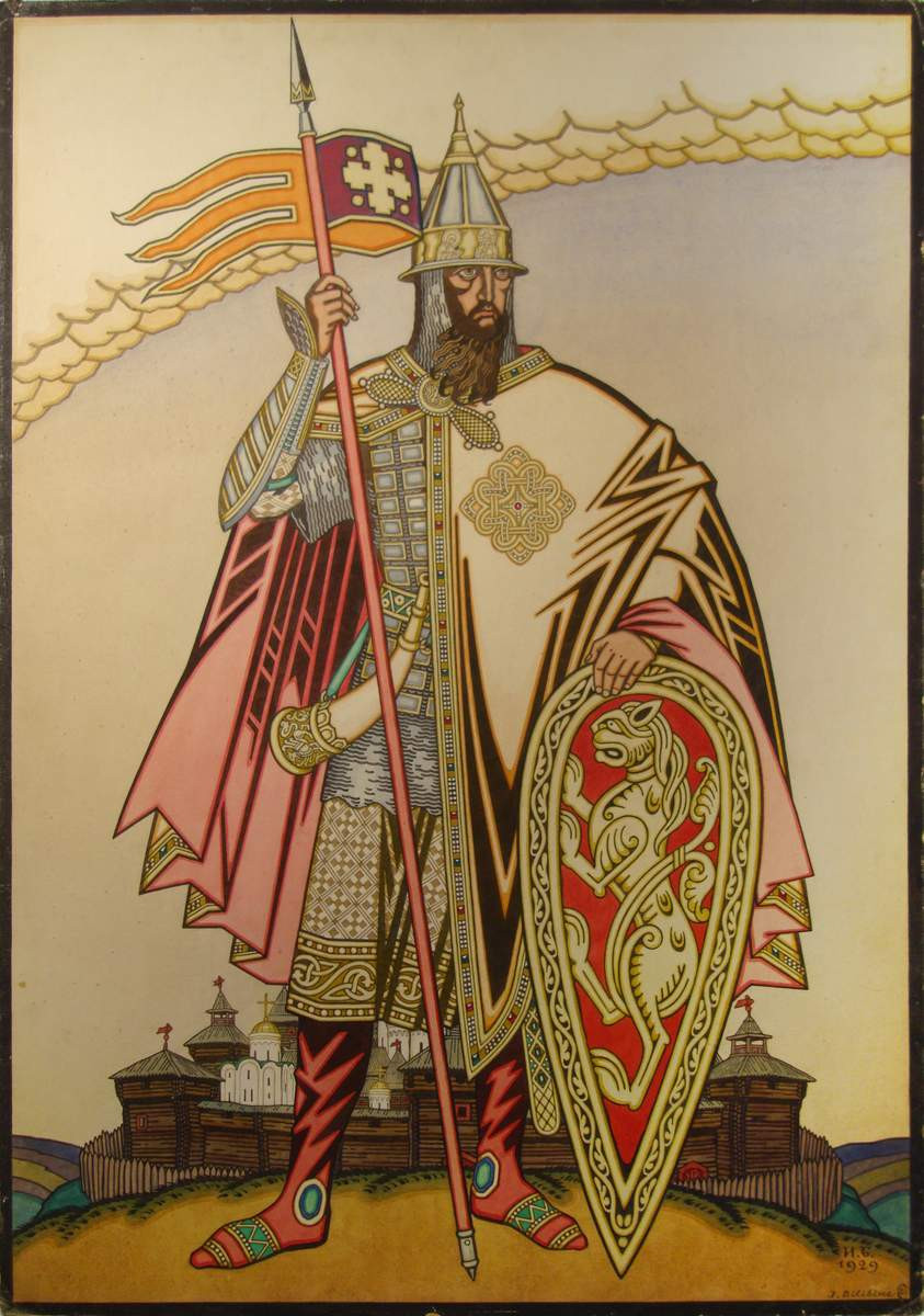 Эскиз костюма воина к опере А. П. Бородина «Kнязь Игорь», Ivan Bilibin, 1929