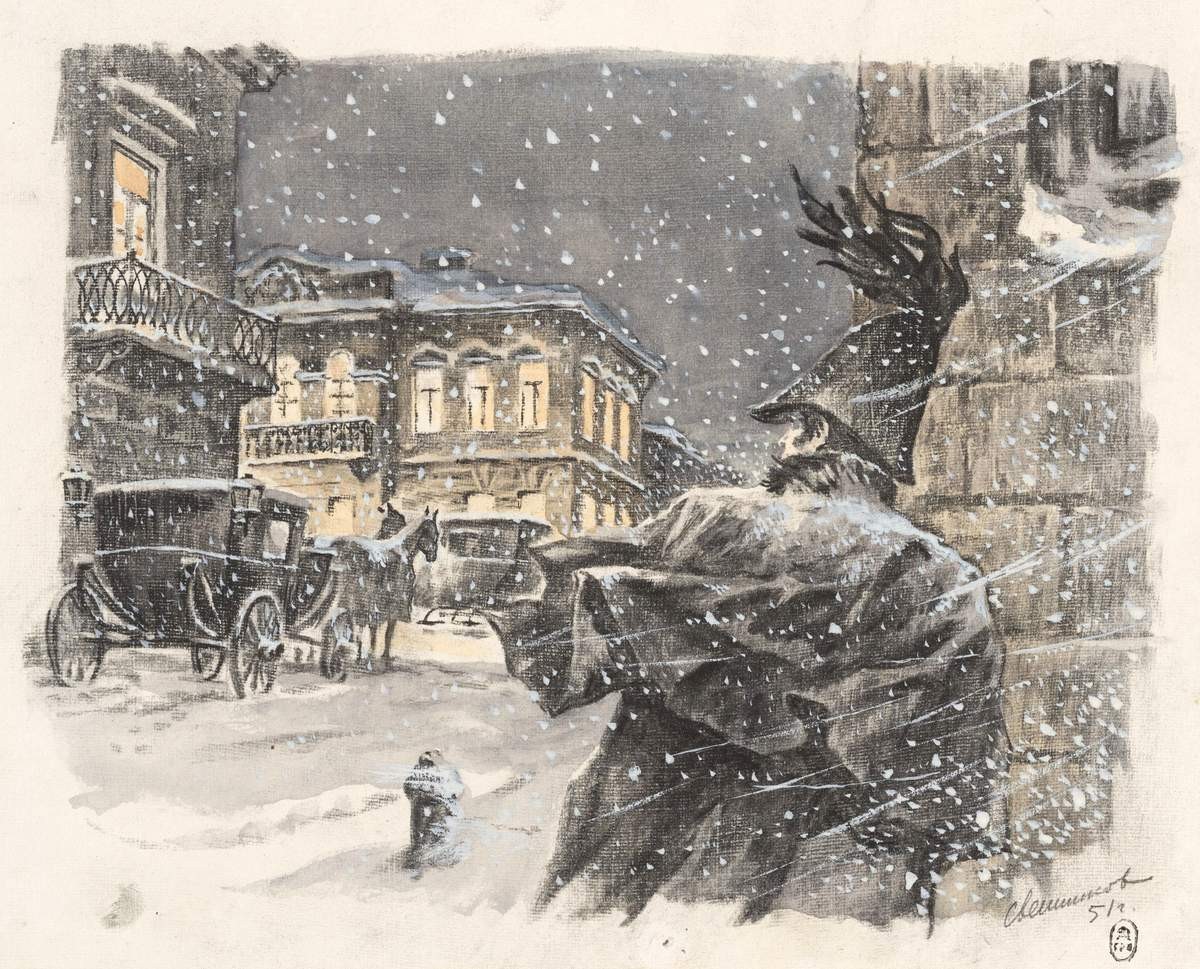 Герман у дома графини, Vladislav Andreyevich Sveshnikov, 1951– 1952