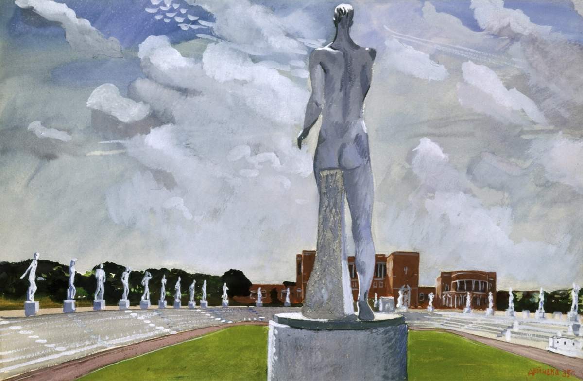 Стадион в Риме, Aleksandr Deyneka, 1935