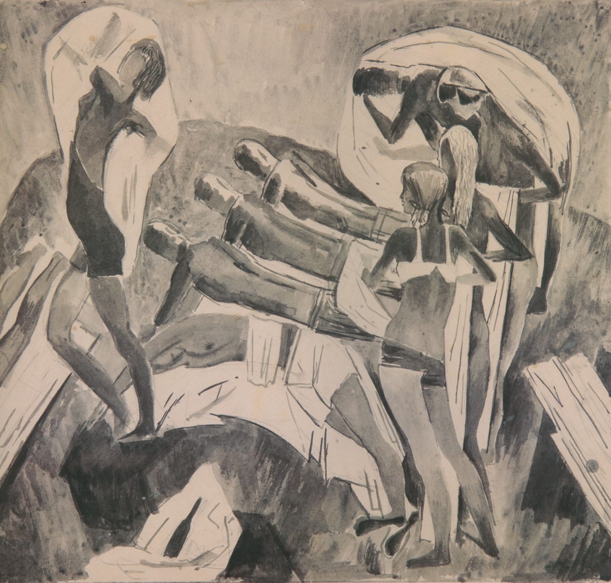 Эскиз картины «Радость жизни», Aleksandr Nikolaevich Samokhvalov, 1927