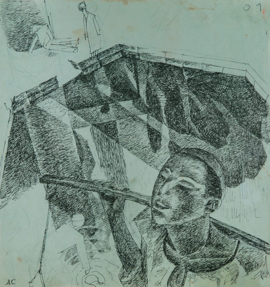 Самарканд. Мальчик над озером, Aleksandr Nikolaevich Samokhvalov, 1921