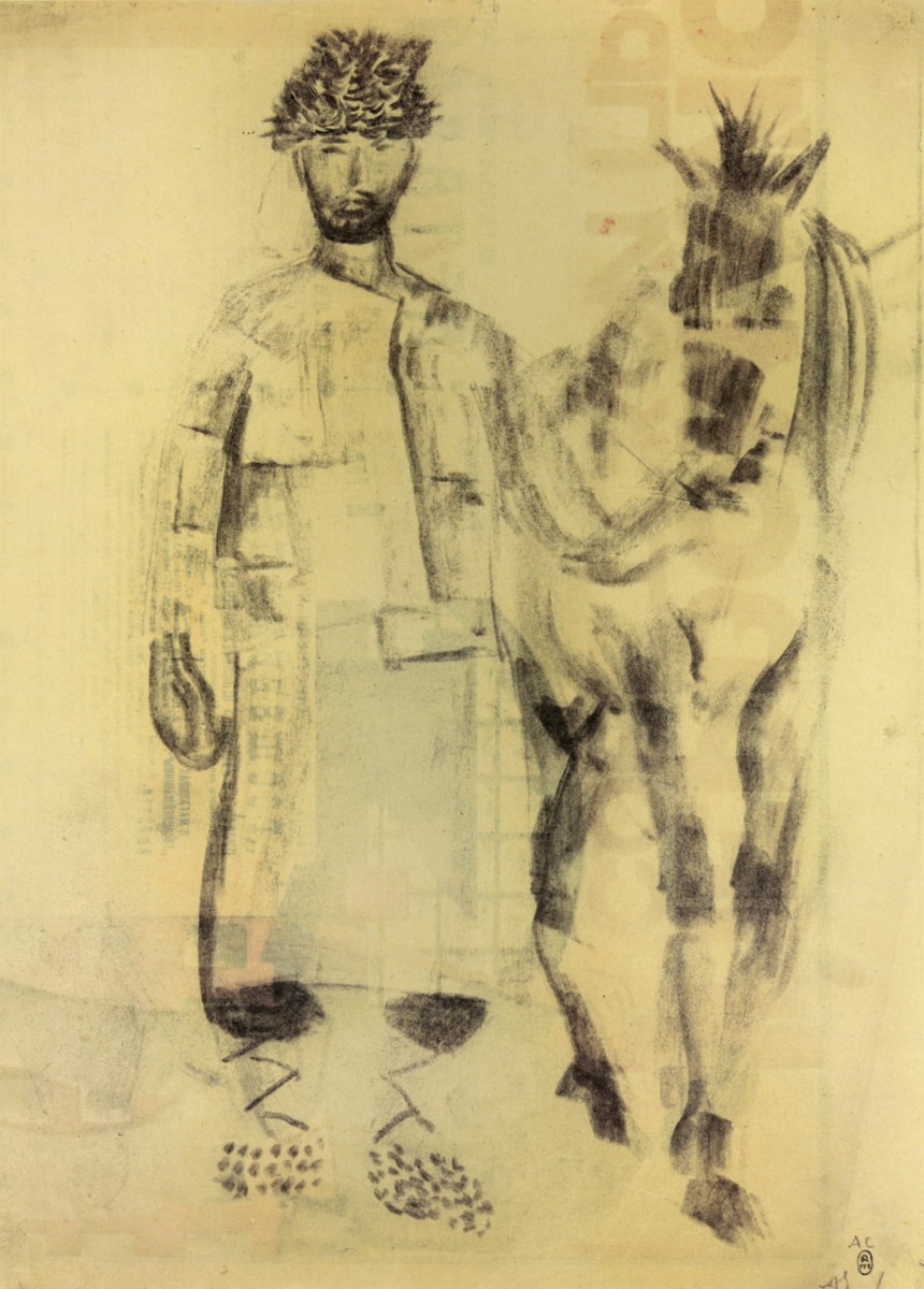 Крестьянин с лошадью, Aleksandr Nikolaevich Samokhvalov, 1923