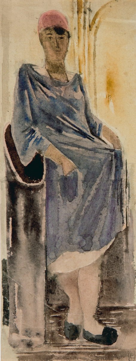 Работница в синем халате, Aleksandr Nikolaevich Samokhvalov, 1930