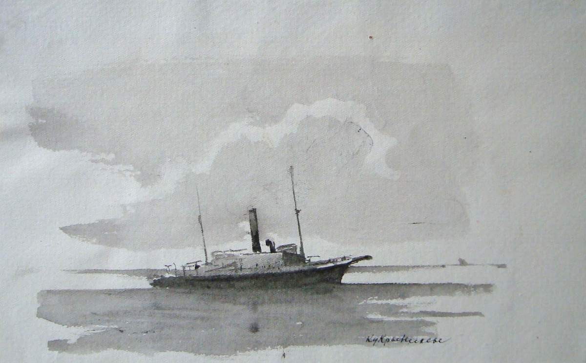 Заставка к рассказу А. П. Чехова «Дама с собачкой», Kukryniksy, 1945
