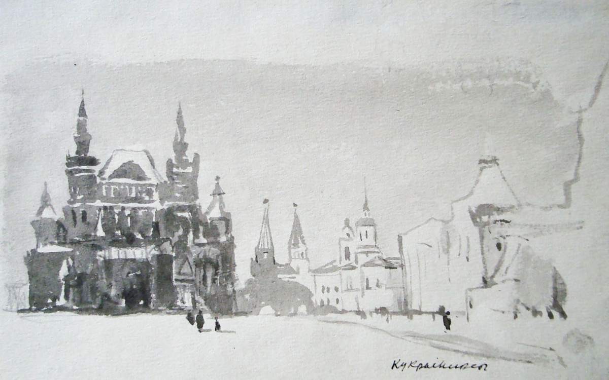 Заставка к рассказу А. П. Чехова «Дама с собачкой», Kukryniksy, 1945