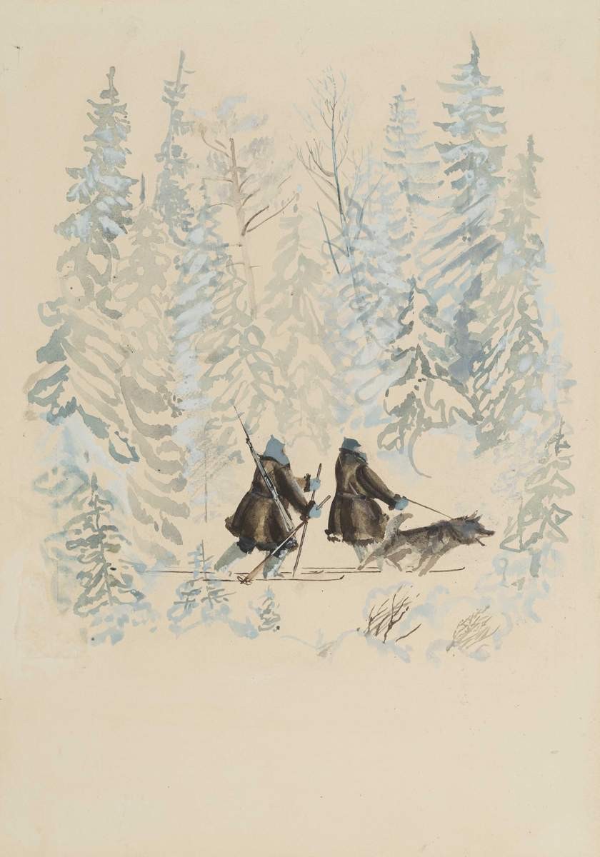 Иллюстрация к книге «Пограничники», Valentin Ivanovich Kurdov, 1934