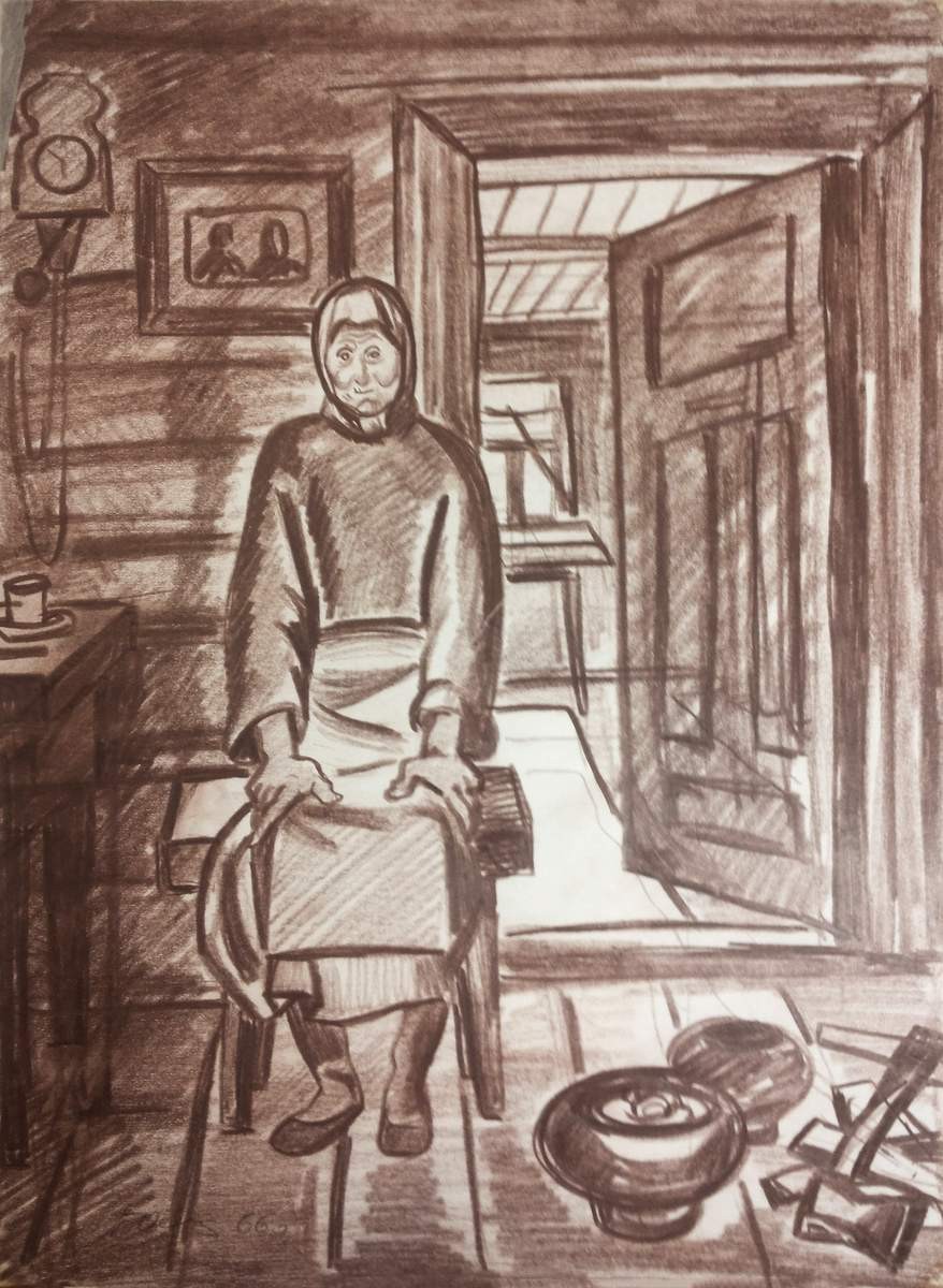Одинокая. С. Малы Псковской области, Pyotr Ossovsky, 1966