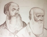 Рисунок голов к картине «Петр и Кирилл. Псковские кузнецы»