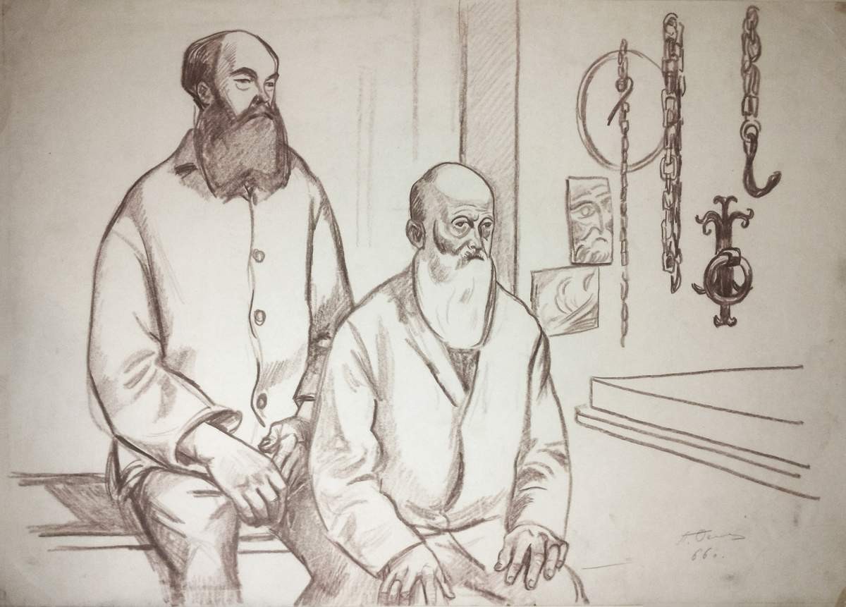 Рисунок к картине «Петр и Кирилл. Псковские кузнецы», Pyotr Ossovsky, 1966