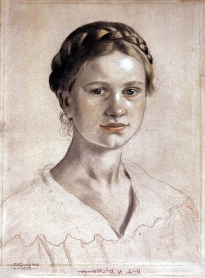 Портрет И. Б. Kустодиевой, дочери художника