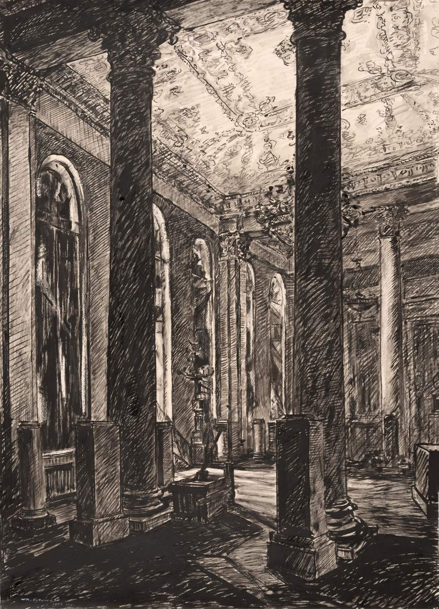 Ленинград. Русский музей. Август 1943 года. Белоколонный зал, Kuchumov Vasiliy Nikitich, 1943