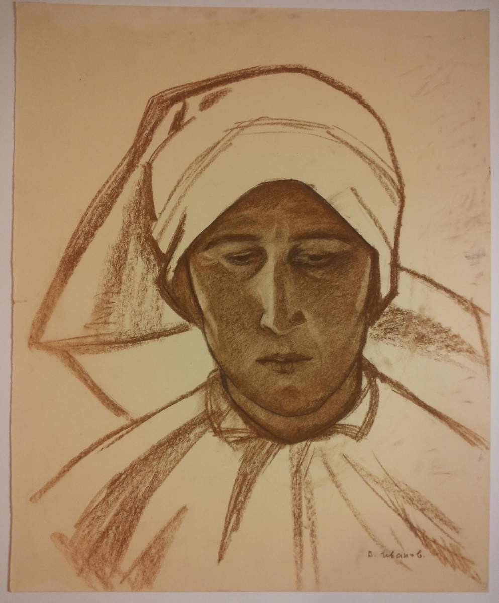 Женская голова, Иванов Виктор Иванович, 1965
