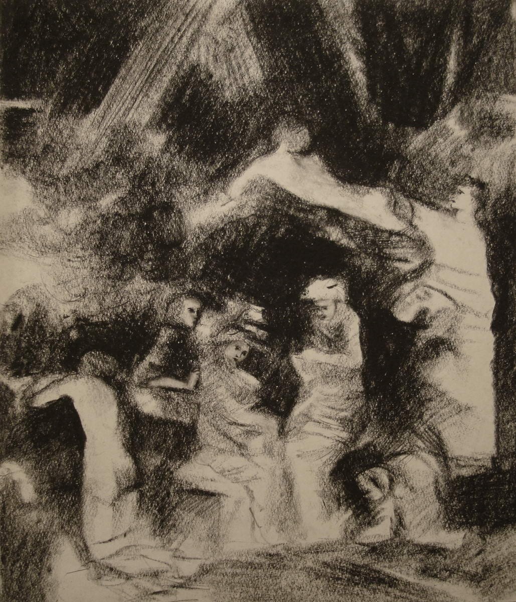 Композиция с летящей женской фигурой, Vasily Chekrygin, 1922