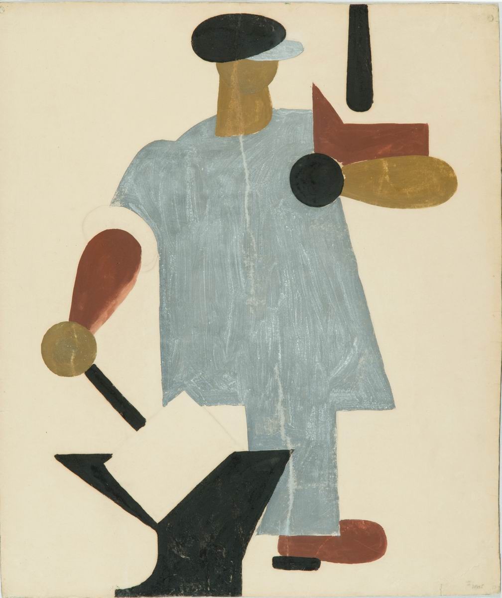Плакат «Рабочий с молотом» (Промышленность в свои руки), Vladimir Lebedev, 1920-1921