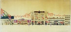 Эскиз праздничного оформления Владимирской площади