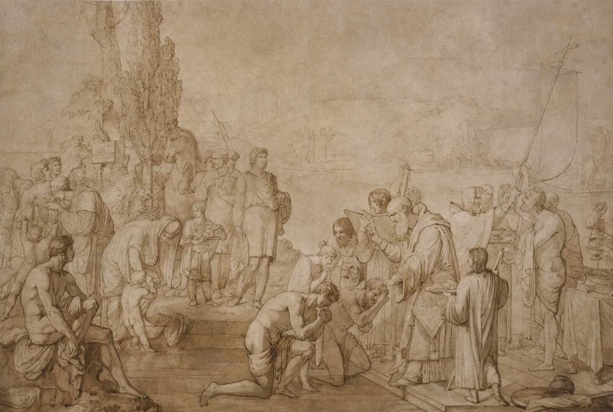 Крещение Российского народа при великом князе Владимире, Vasily Shebuyev, 1804