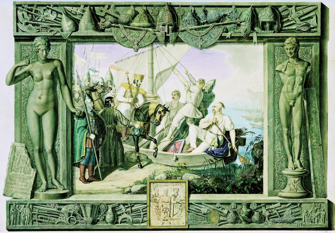 Встреча Святослава с Цимисхием, Fedor Solntsev, 1836